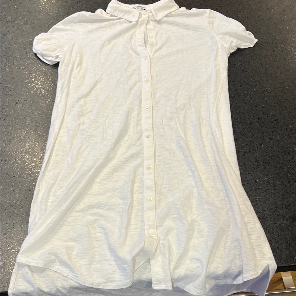 James Perse Classic White Collared Shirt / coverup